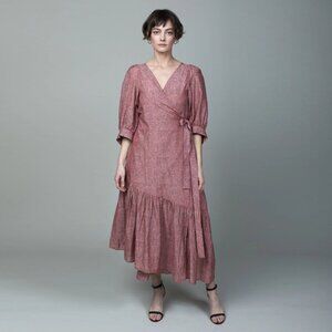 Apiece Apart "Bouganvillea" Wrap Dress, size 4